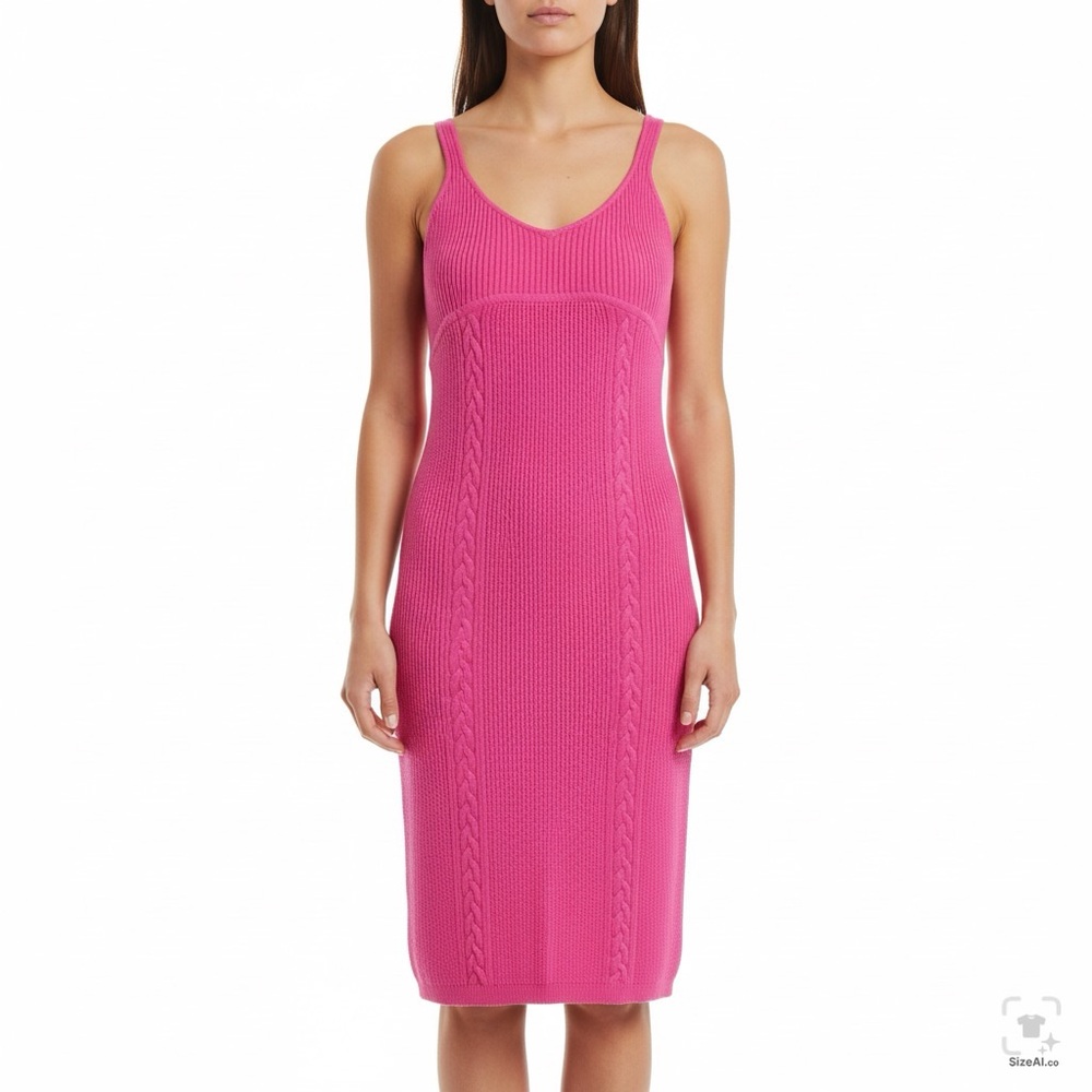 Sofia Jeans Sofia Vergara Women Large Fuchsia Knit V-Neck‎ Spagetti Strap Dress